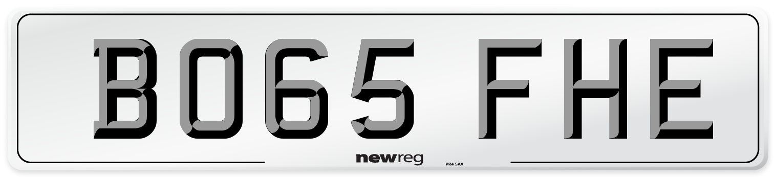 BO65 FHE Number Plate from New Reg